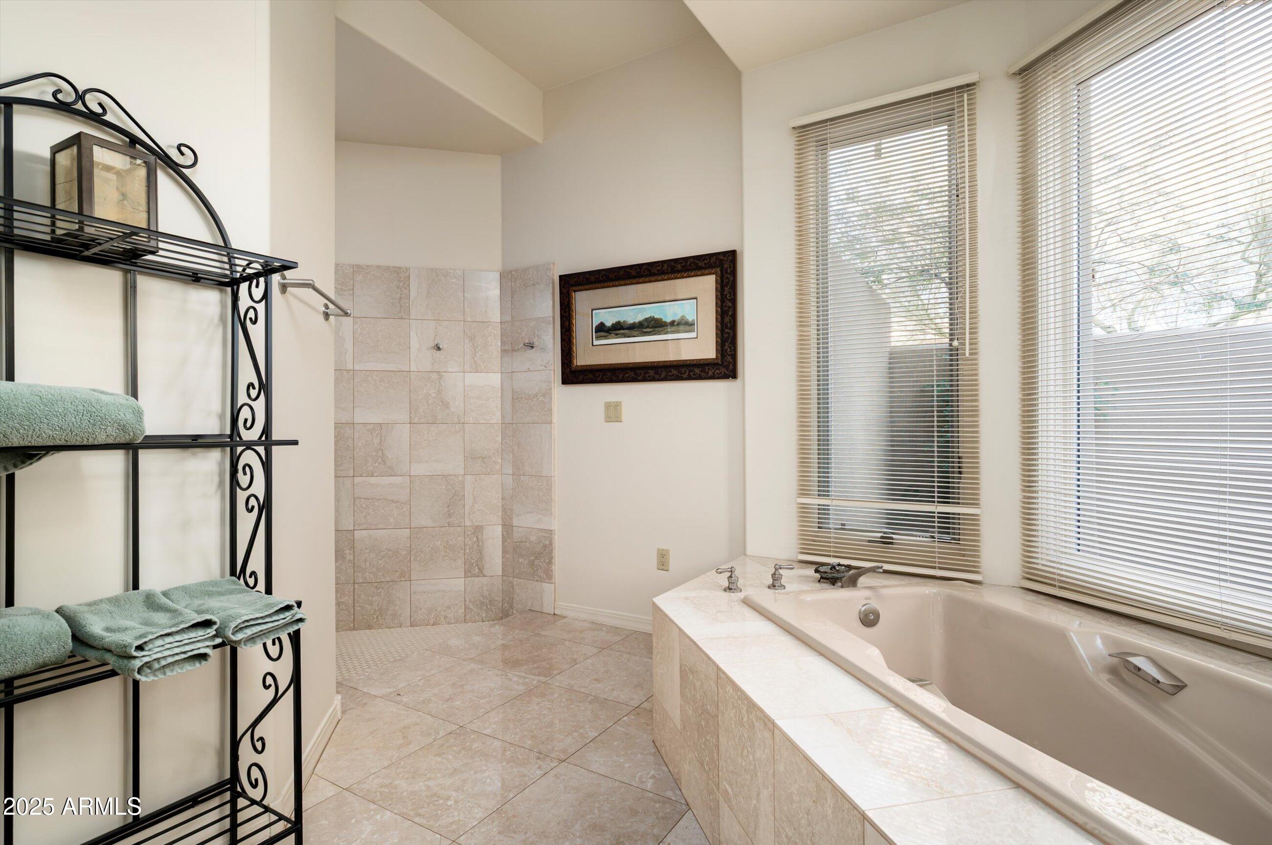 10040 East Happy Valley Road, Unit 274 Scottsdale, AZ 85255 - Photo 32 of 73 a bathroom with a tub a sink and a shower