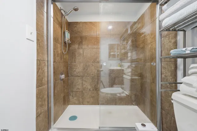 a bathroom with a shower