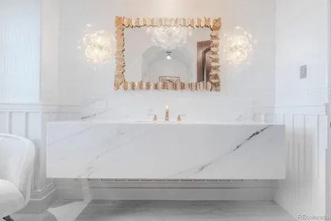 a close up of a white marble wall