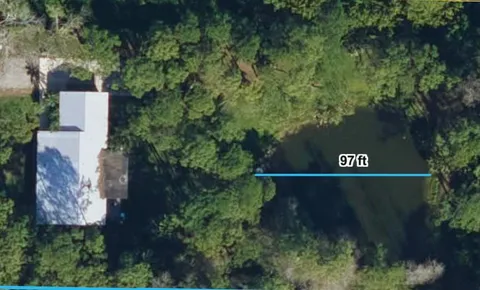 an aerial view of a house yard and outdoor space