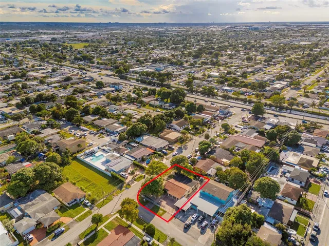 an aerial view of a city
