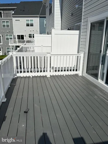 a view of wooden balcony