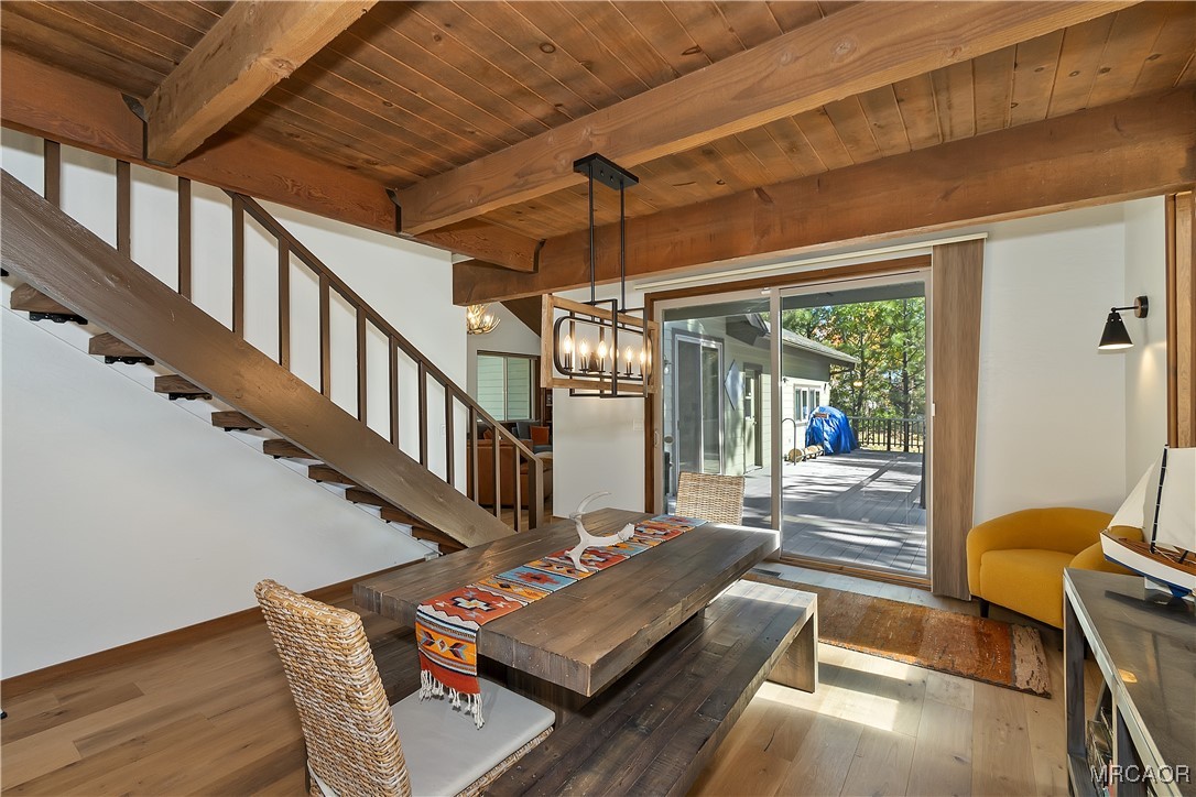39343 Aurora Road Big Bear Lake, CA 92315 - Photo 10 of 50 a living room with furniture fireplace and a table