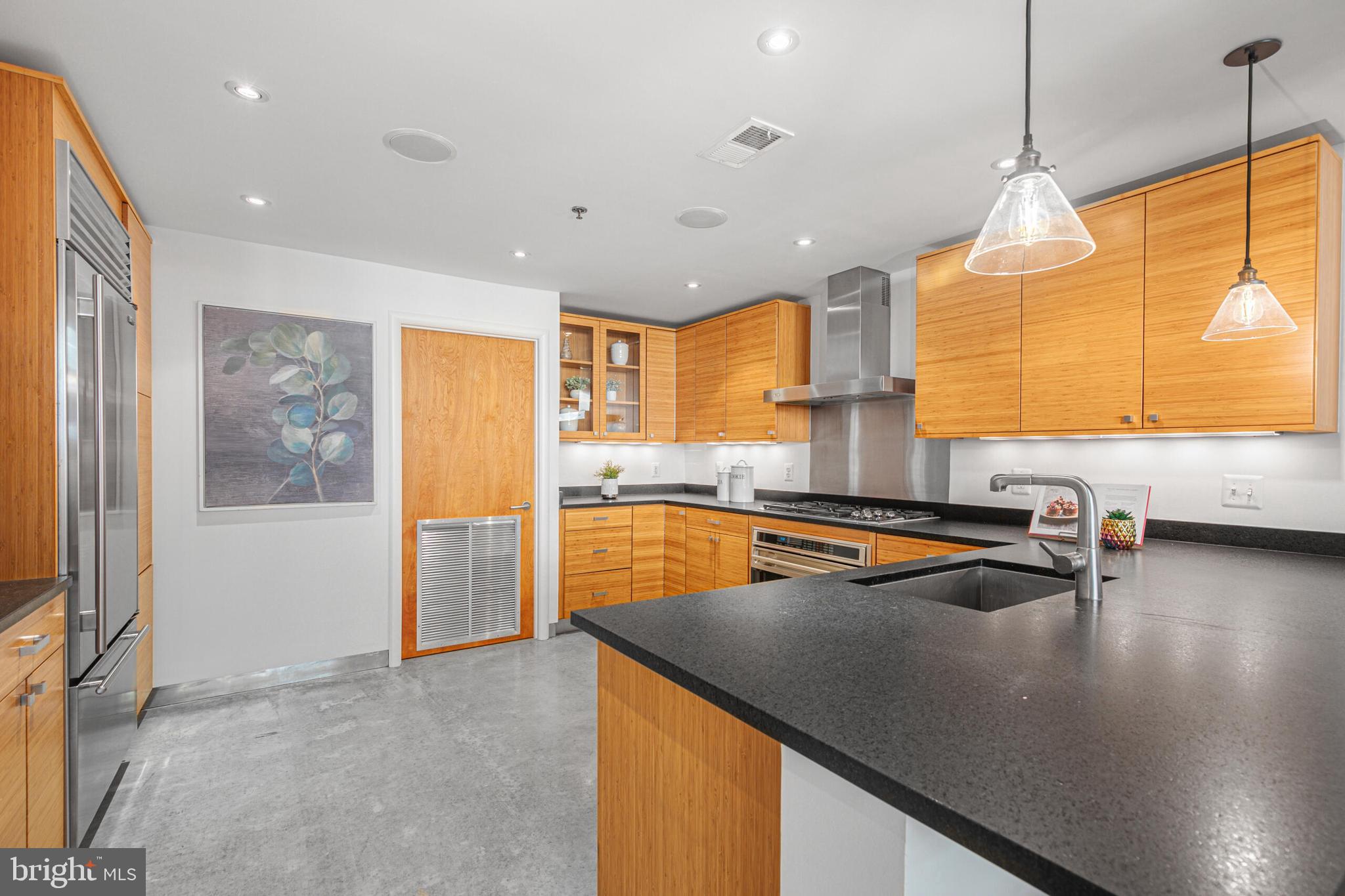 2351 Champlain Street Northwest, Unit C1 Washington, DC 20009 - Photo 13 of 34 a kitchen with a sink a counter top space and living room area
