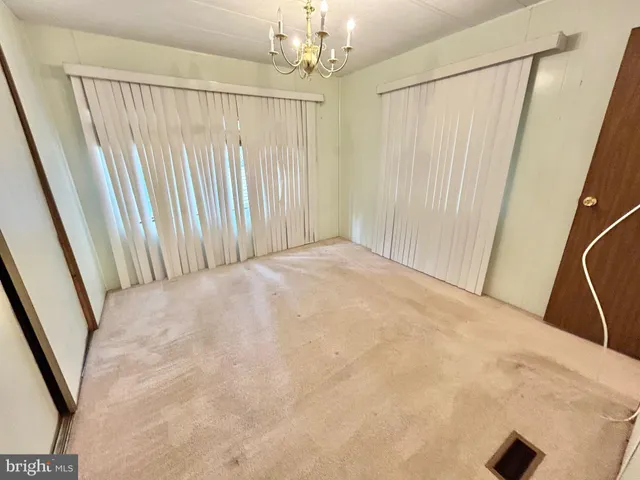 a view of a room with a garage