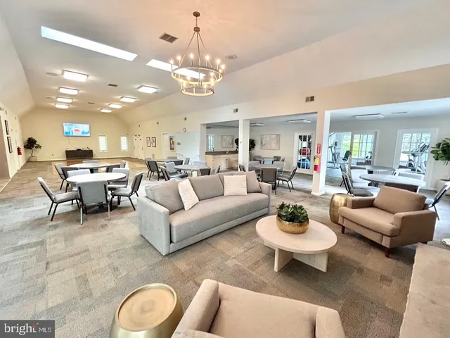 a view of a dining area with furniture