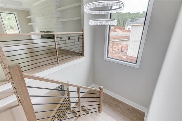 a view of a hallway with entryway