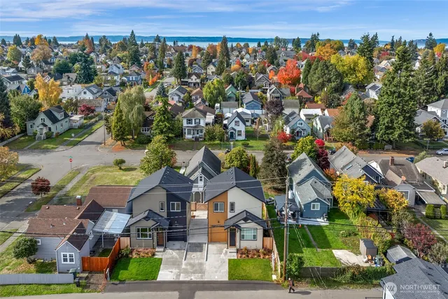 an aerial view of multiple house