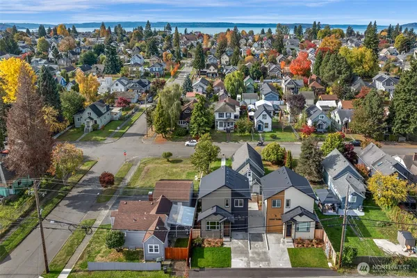 an aerial view of multiple house