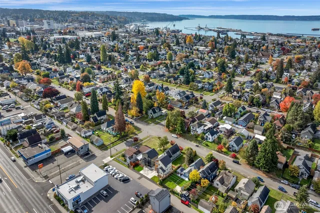 an aerial view of multiple house