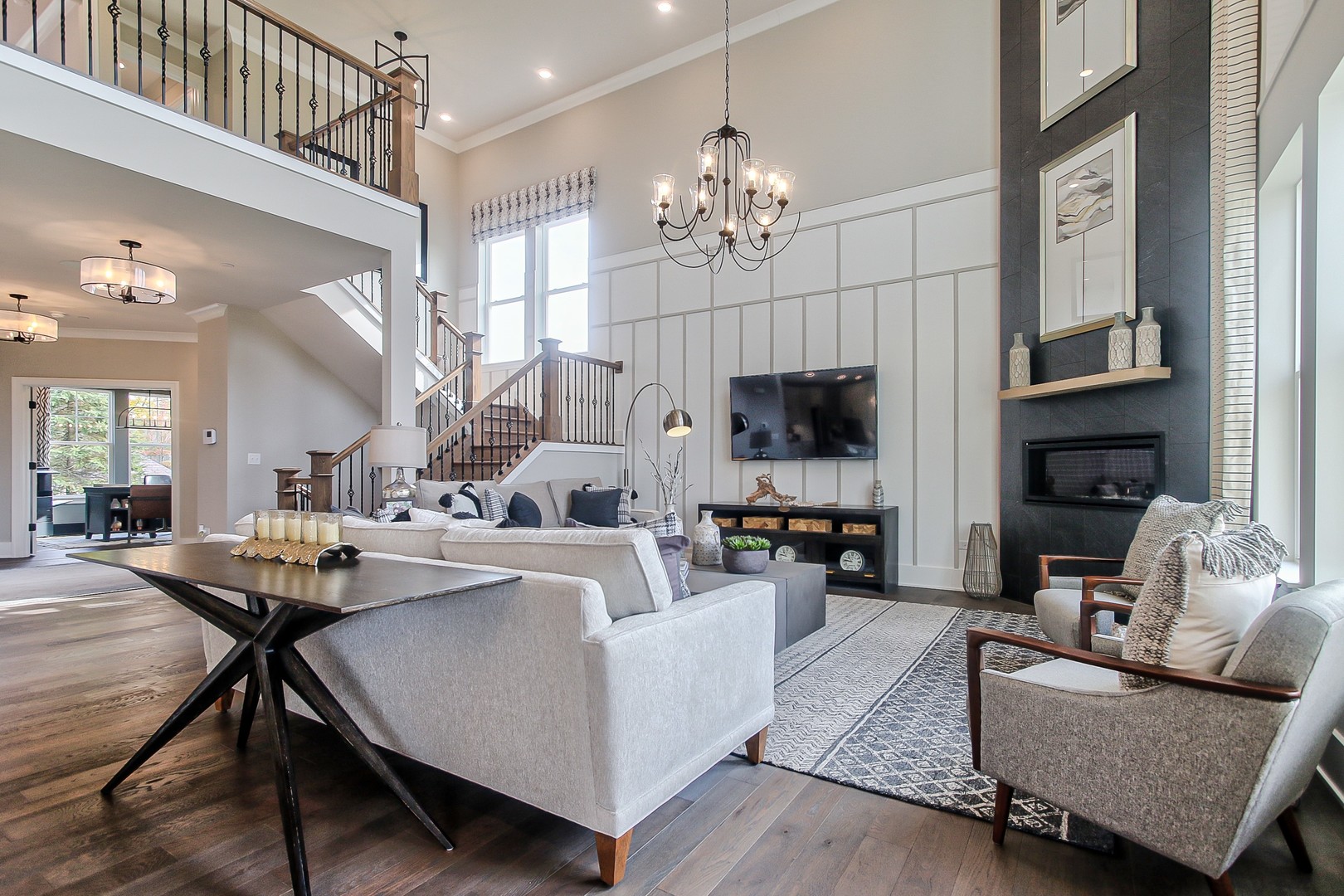 21 Hawthorn Rdg Drive Hawthorn Woods, IL 60047 - Photo 9 of 34 a living room with fireplace furniture and a flat screen tv