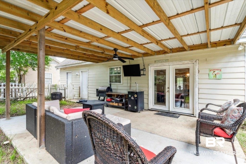 3616 Vista Ridge Drive Mobile, AL 36693 - Photo 17 of 20 View of patio with ceiling fan and outdoor lounge area