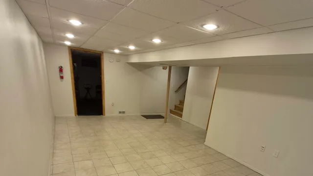 a view of hallway with stairs