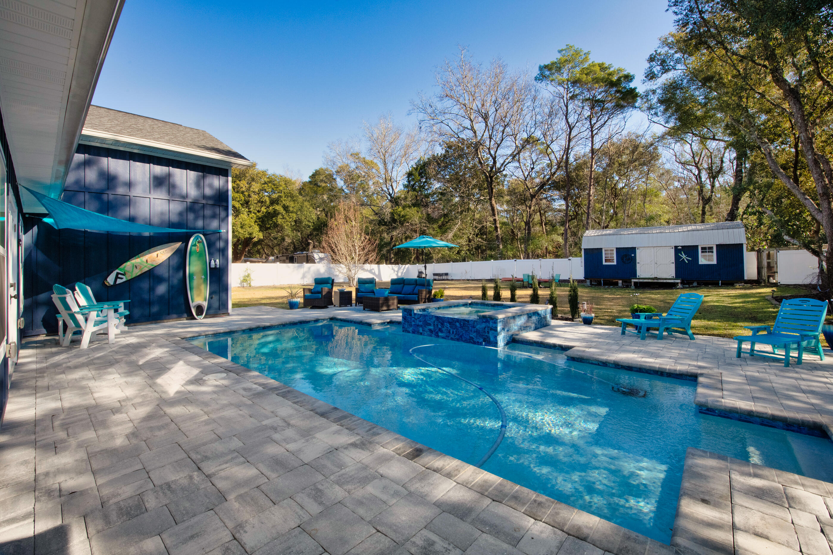 342 Eastern Street Freeport, FL 32439 - Photo 68 of 77 a view of a swimming pool with sitting area