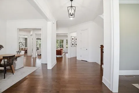 a living room with furniture and decor