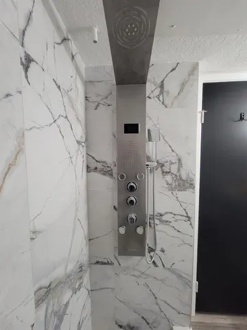 a bathroom with a shower