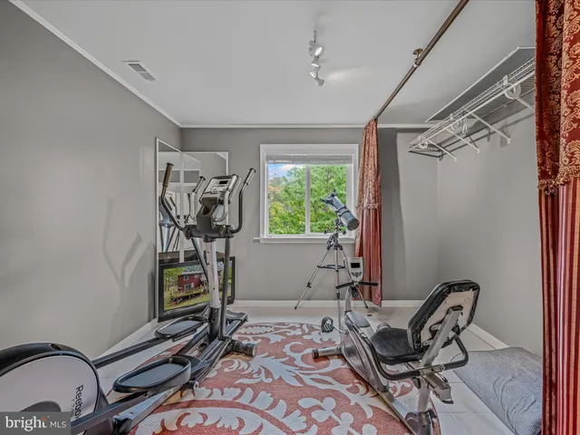 a view of a patio with furniture