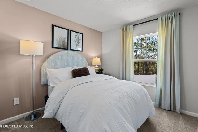 a view of a park with swings