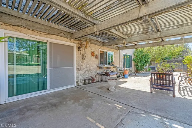 a view of outdoor space with seating area