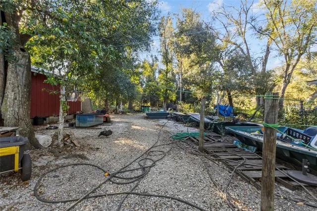 a view of a park with sitting area
