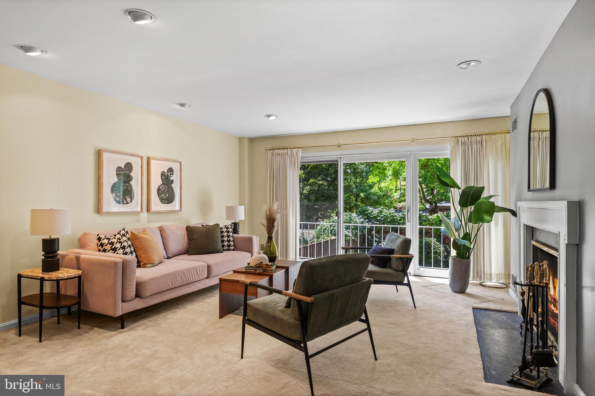 413 D Street Southeast Washington, DC 20003 - Photo 21 of 41 Living Room With French Doors Over Courtyard