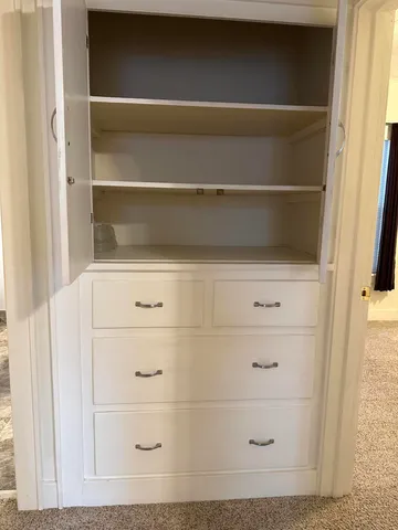 a close view of closet