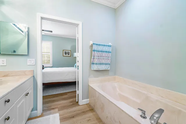 an aerial view of a house