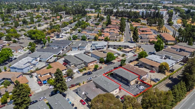 an aerial view of a city