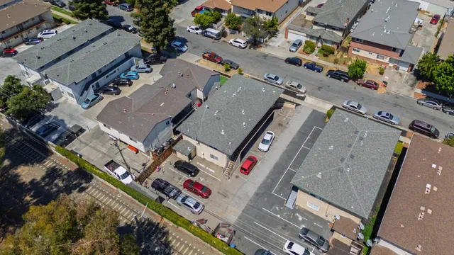 an aerial view of a city