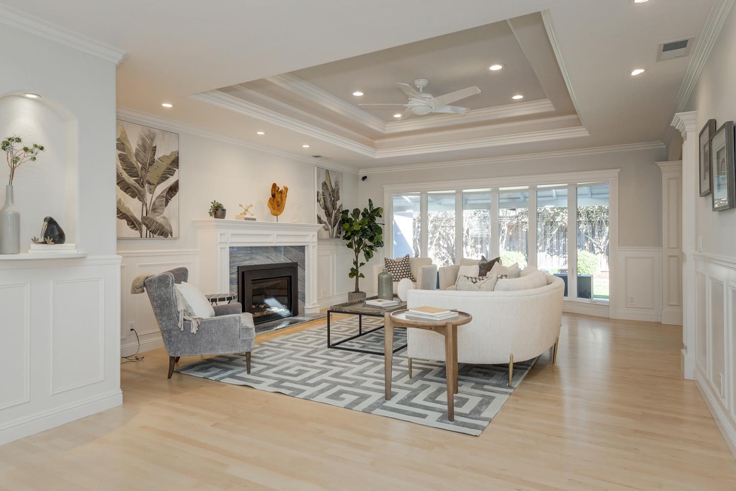 1445 Meadow Lane Mountain View, CA 94040 - Photo 3 of 33 a living room with furniture and a fireplace