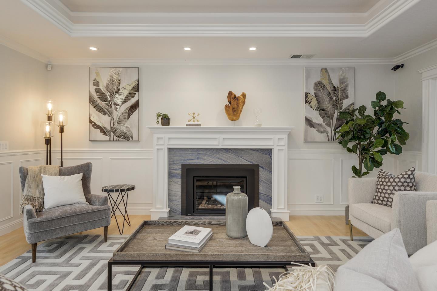 1445 Meadow Lane Mountain View, CA 94040 - Photo 4 of 33 a living room with furniture and a fireplace