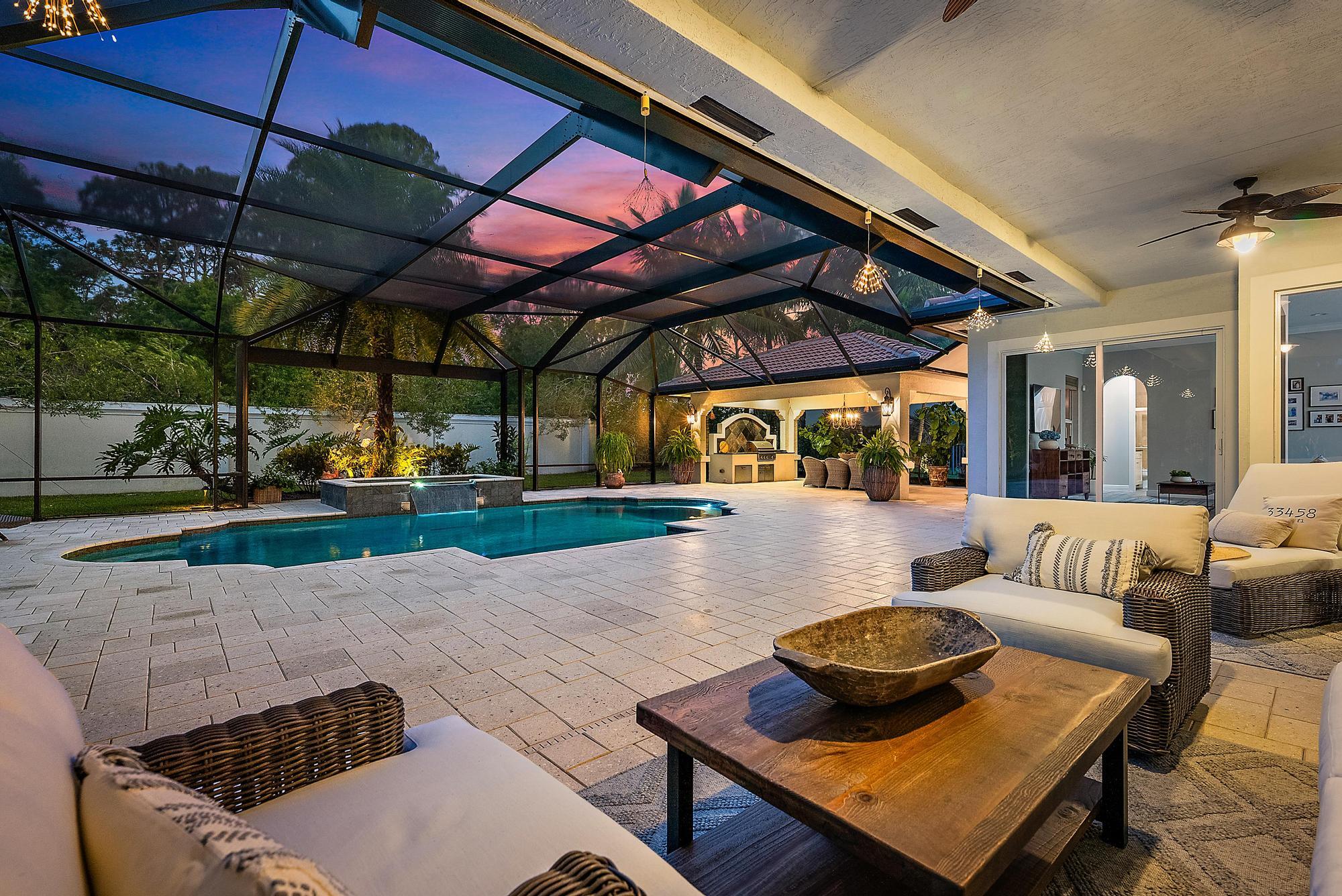 423 Rudder Cay Way Jupiter, FL 33458 - Photo 34 of 66 Covered Lanai & Screened in Pool