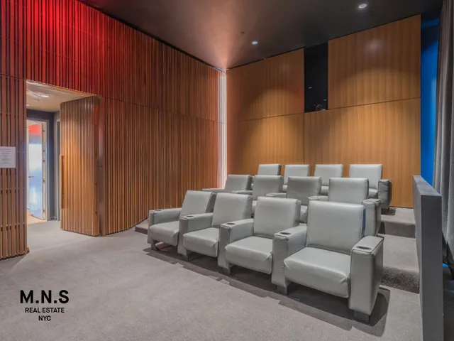 a projector room with furniture