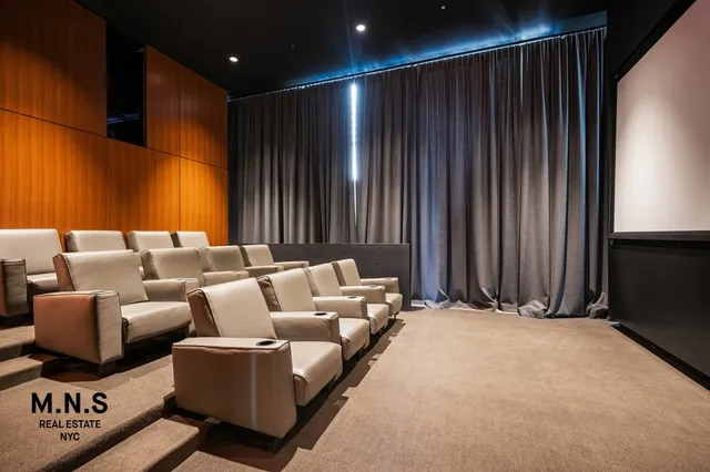 a projector room with furniture
