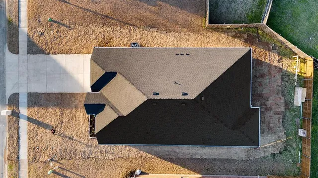 an aerial view of a house