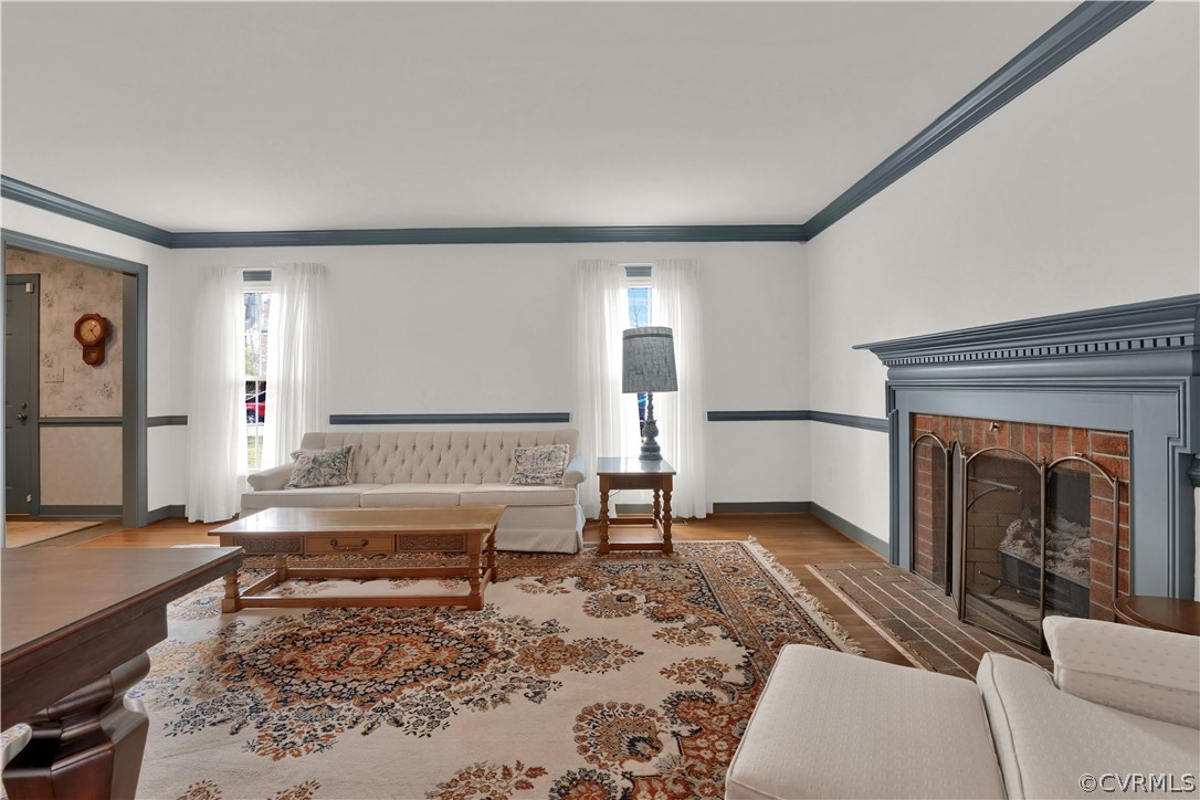13113 Bluemont Road Chester, VA 23831 - Photo 7 of 41 a living room with furniture and a fireplace