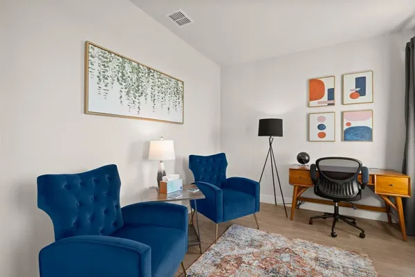 a living room with furniture