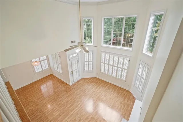 a view of wooden floor in a room