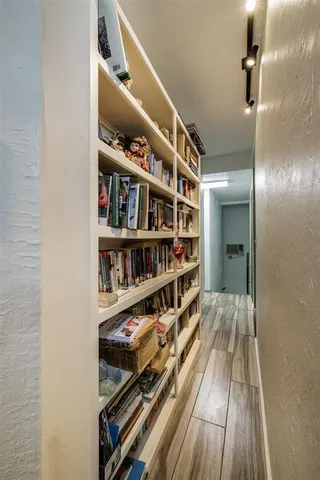 a view of wooden floor in a gallery