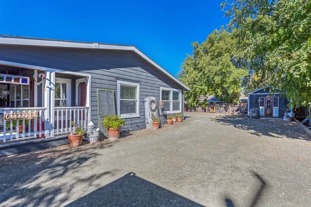 a front view of a house with a garage