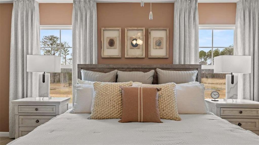 318 Friendship Oak Way Hampton, GA 30228 - Photo 18 of 41 a living room with couches and a large mirror with wooden floor