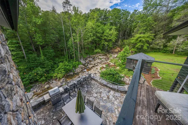 a view of an outdoor space with a garden