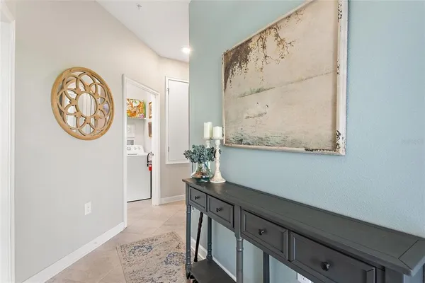 a view of a hallway with elevator