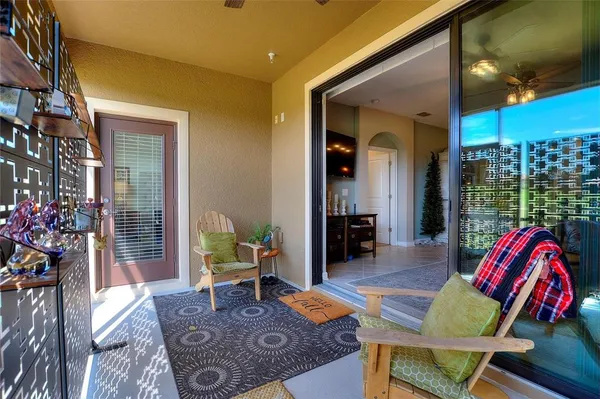 a outdoor space with furniture