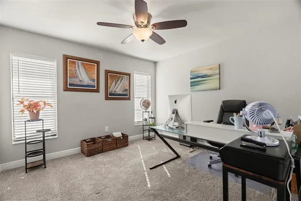 a living room with furniture