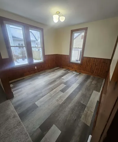 a view of a furniture in a room