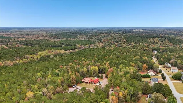 an aerial view of a house
