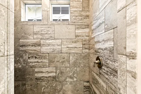 a bathroom with a shower