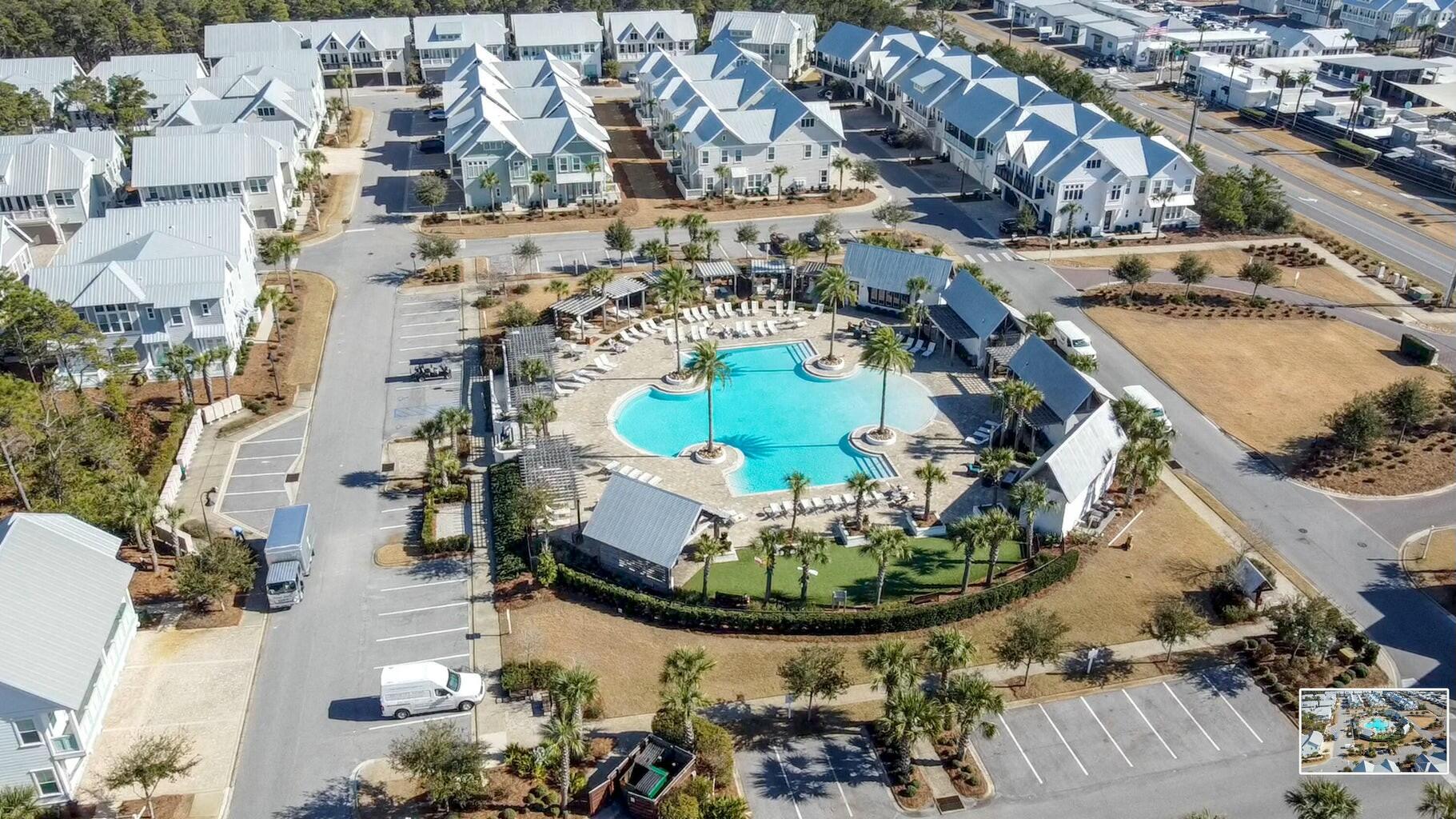 111 East Milestone Drive, Unit C Inlet Beach, FL 32461 - Photo 33 of 37 an aerial view of residential house with outdoor space and swimming pool