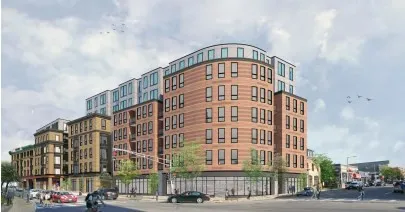 a front view of a building